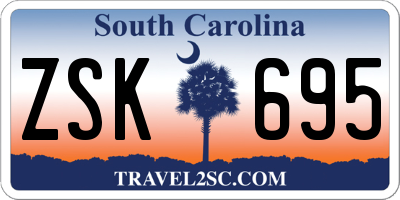 SC license plate ZSK695