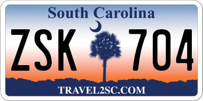 SC license plate ZSK704