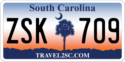 SC license plate ZSK709