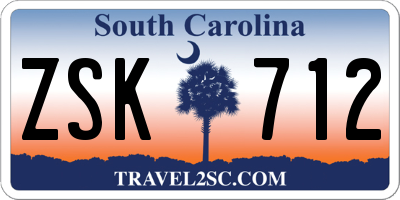 SC license plate ZSK712