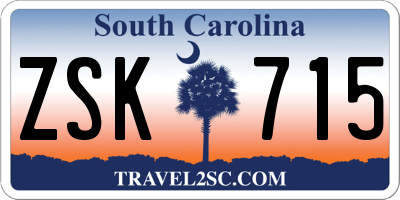 SC license plate ZSK715