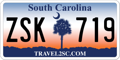 SC license plate ZSK719