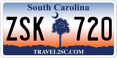 SC license plate ZSK720