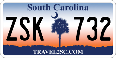 SC license plate ZSK732
