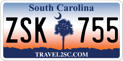 SC license plate ZSK755