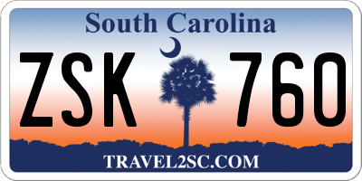SC license plate ZSK760