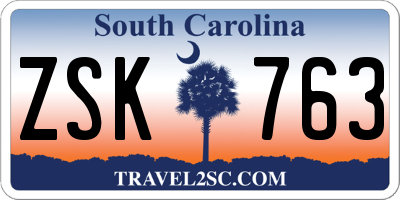 SC license plate ZSK763