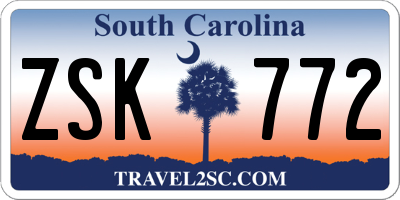 SC license plate ZSK772