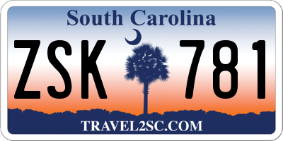 SC license plate ZSK781