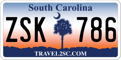 SC license plate ZSK786