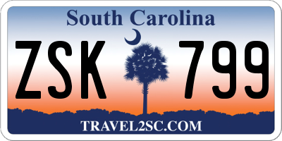 SC license plate ZSK799