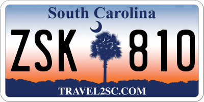 SC license plate ZSK810