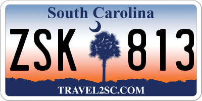 SC license plate ZSK813