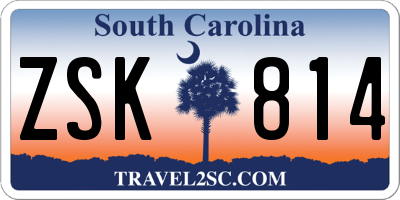 SC license plate ZSK814
