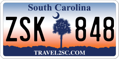 SC license plate ZSK848