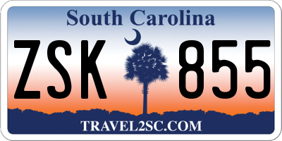 SC license plate ZSK855