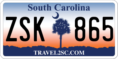 SC license plate ZSK865