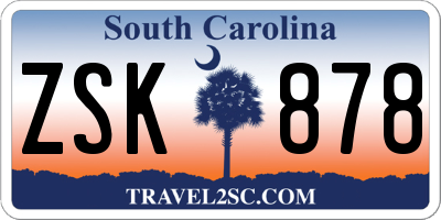 SC license plate ZSK878