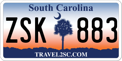 SC license plate ZSK883