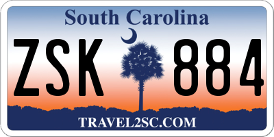 SC license plate ZSK884