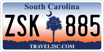 SC license plate ZSK885
