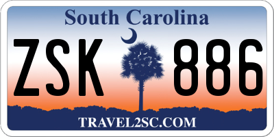 SC license plate ZSK886
