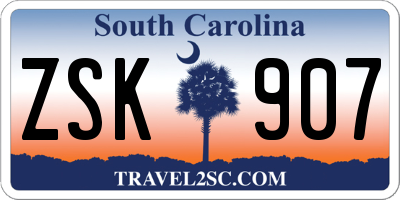SC license plate ZSK907