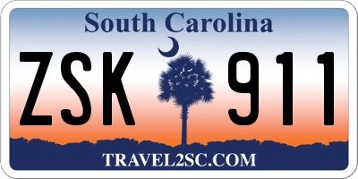 SC license plate ZSK911