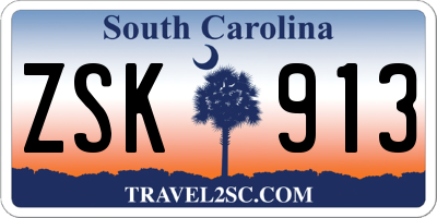 SC license plate ZSK913