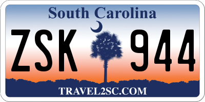 SC license plate ZSK944