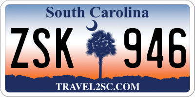 SC license plate ZSK946