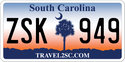 SC license plate ZSK949