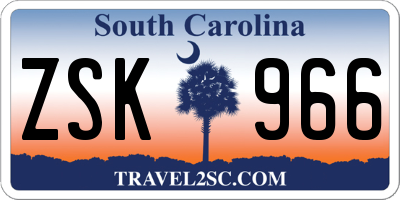 SC license plate ZSK966