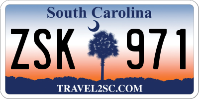 SC license plate ZSK971