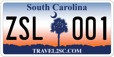 SC license plate ZSL001