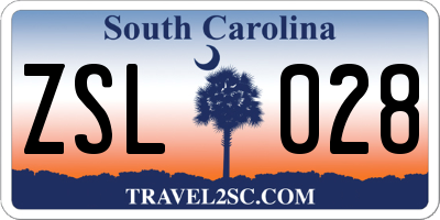SC license plate ZSL028