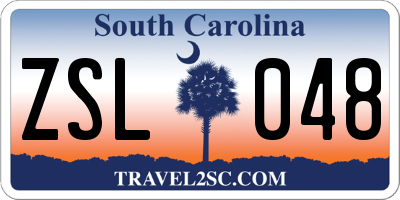 SC license plate ZSL048