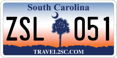 SC license plate ZSL051