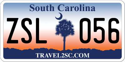 SC license plate ZSL056