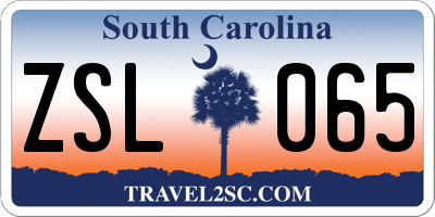 SC license plate ZSL065