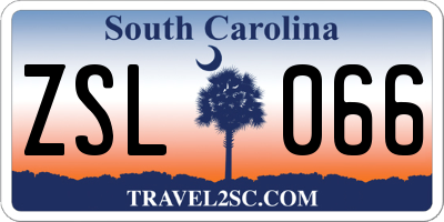 SC license plate ZSL066