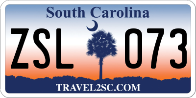 SC license plate ZSL073