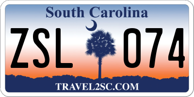 SC license plate ZSL074
