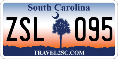 SC license plate ZSL095