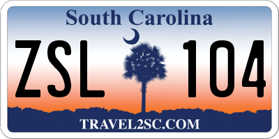 SC license plate ZSL104