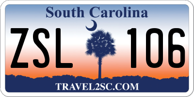 SC license plate ZSL106
