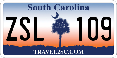 SC license plate ZSL109