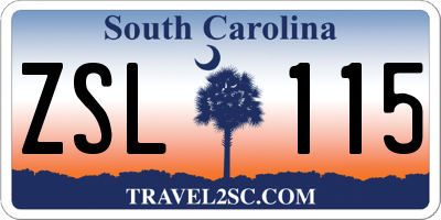 SC license plate ZSL115