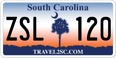 SC license plate ZSL120