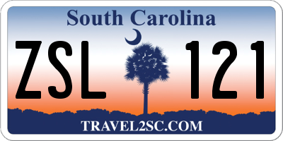SC license plate ZSL121